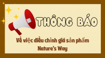 Thông báo: Điều chỉnh giá sản phẩm của Nature’s Way