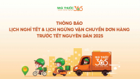Thông báo lịch nghỉ tết và ngưng vận chuyển đơn hàng trước tết nguyên đán Ất Tỵ 2025