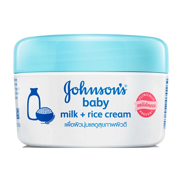 Kem dưỡng da Johnson’s Baby Milk+Rice Cream nắp xanh 50g
