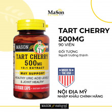 Mason Natural Tart Cherry 500mg - Hỗ trợ giảm nồng độ Acid Uric trong máu