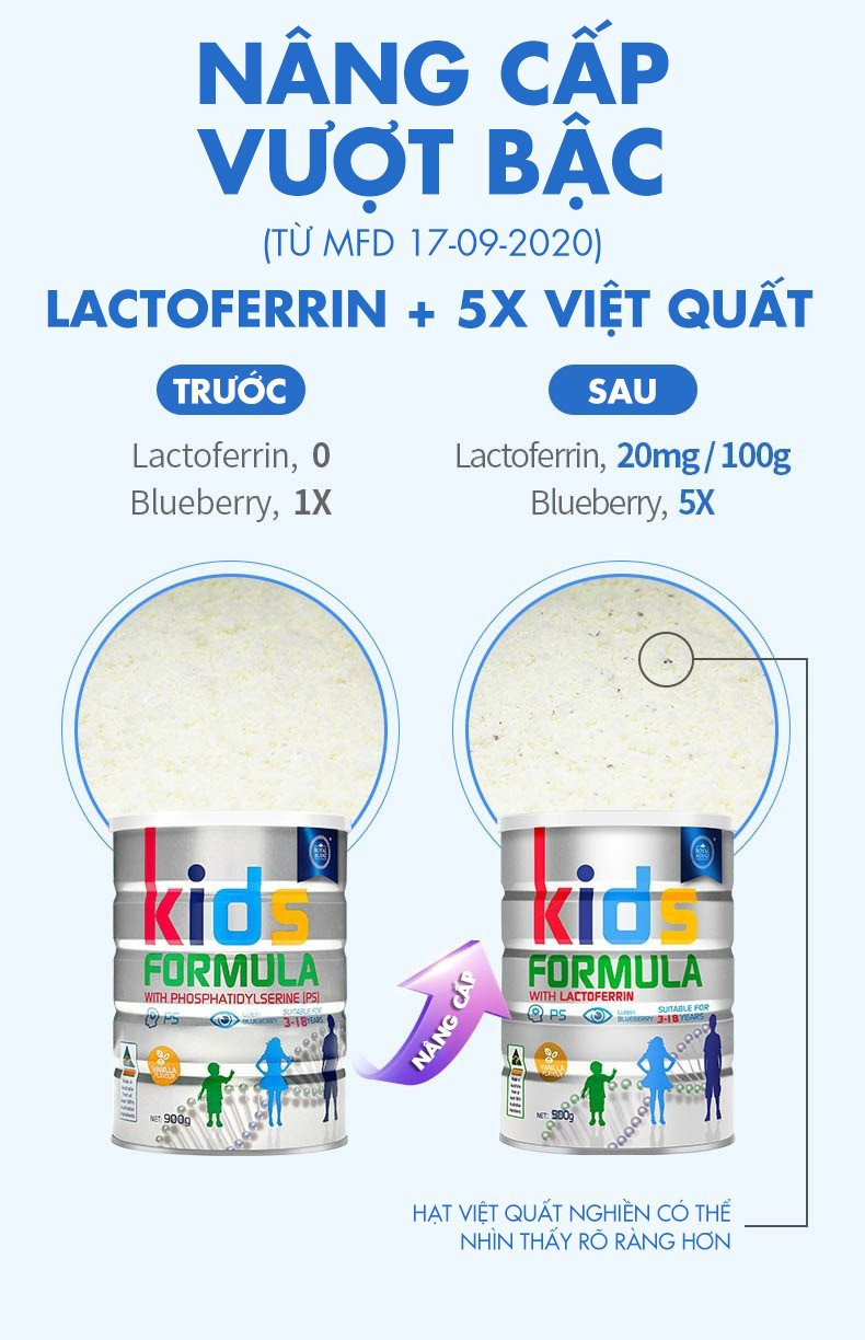 Thông báo: Kids Formula có sự nâng cấp về thành phần