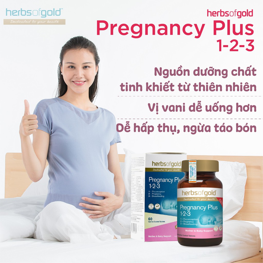 Herbs of Gold Pregnancy Plus 1-2-3 – Viên uống dinh dưỡng dành cho bà bầu