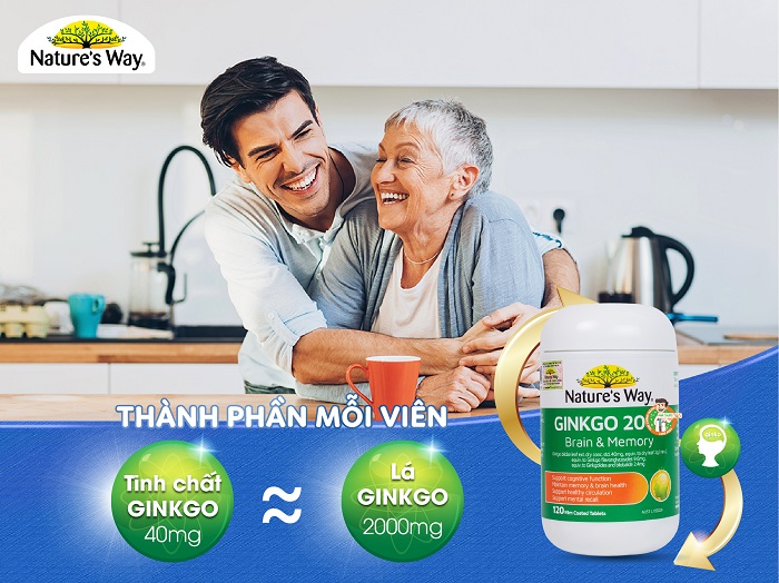 Nature’s Way Ginkgo 2000 Brain & Memory - Viên uống bổ não, tăng cường trí nhớ (120 viên)