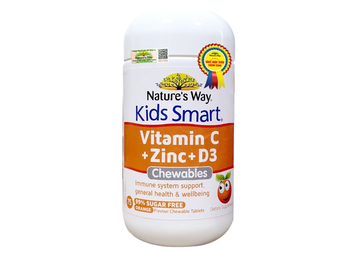 Nature’s Way Kids Smart Vitamin C + Zinc + D3 Chewable Tablets
