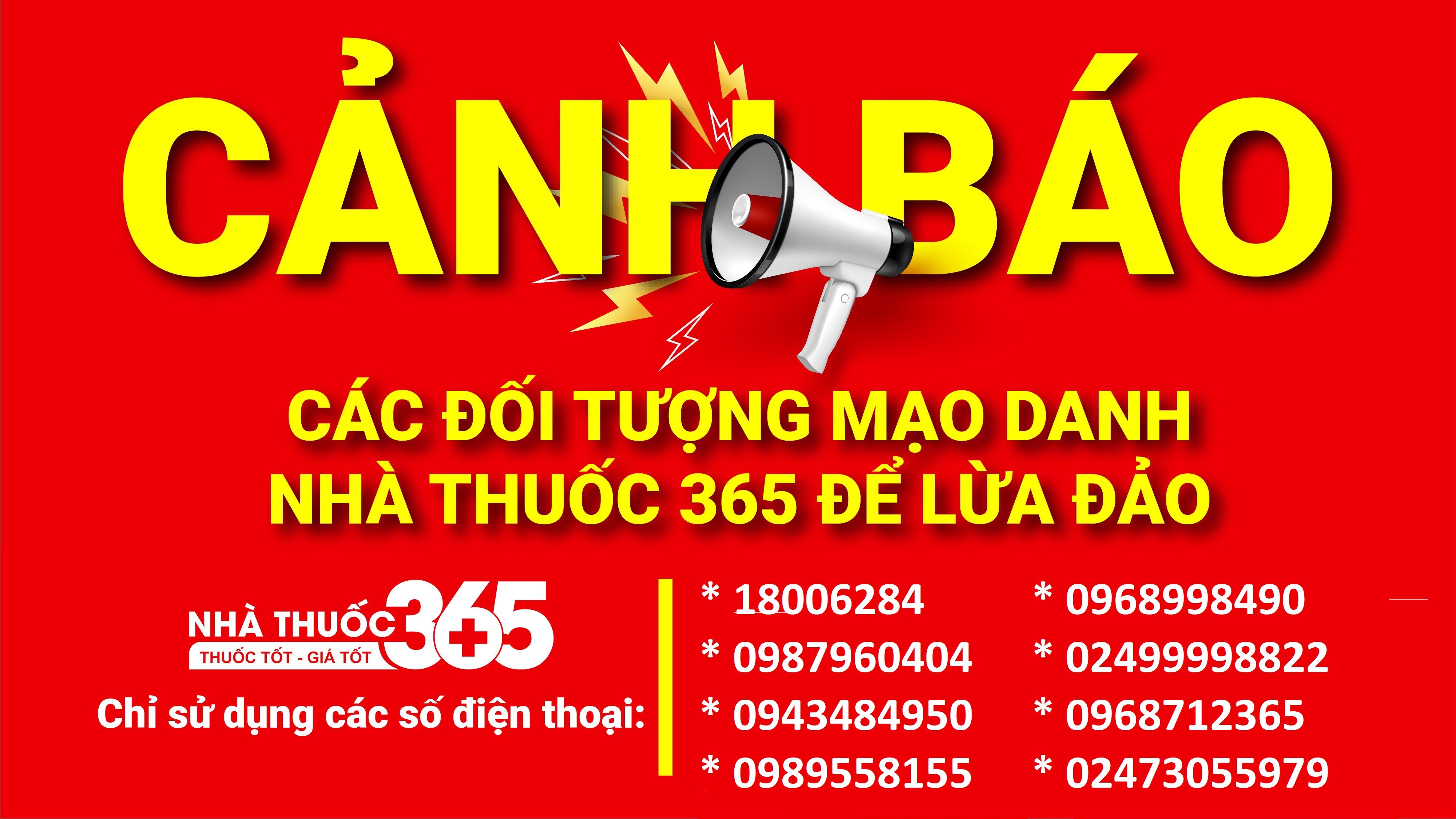 Nhà thuốc 365 thông báo tình trạng giả mạo