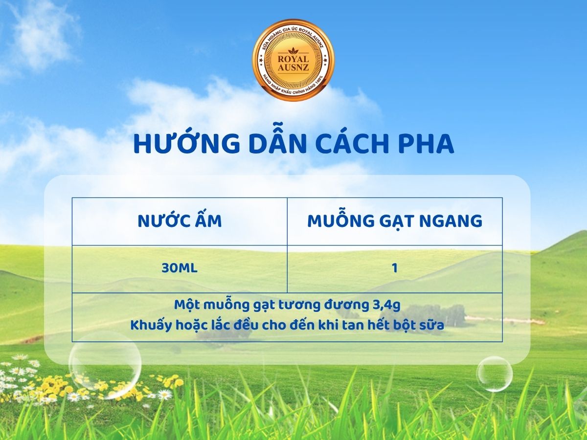 Sữa Hoàng Gia Úc cho trẻ đến 3 tuổi 