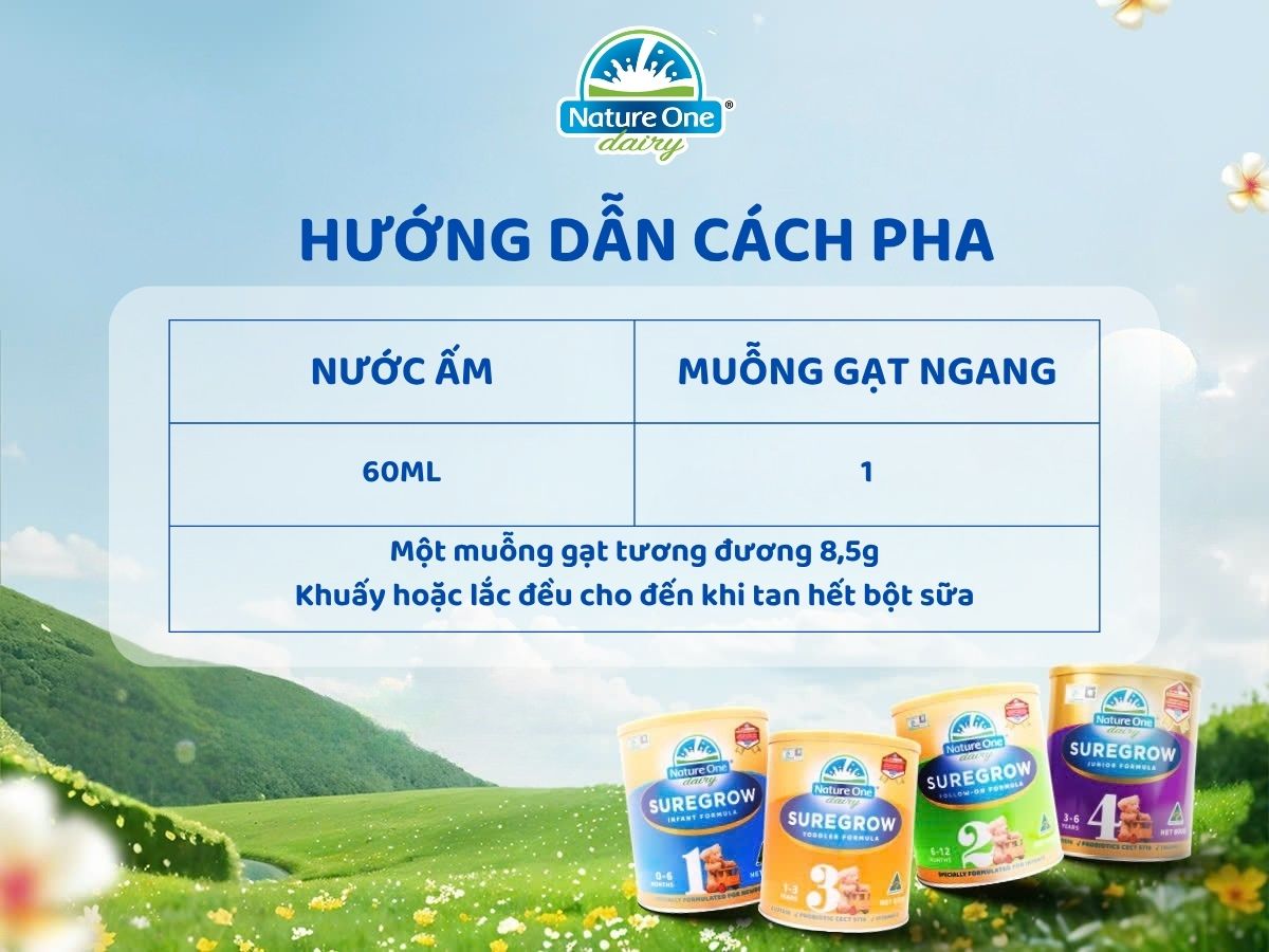 Sữa Sure Grow cho trẻ đến 6 tuổi