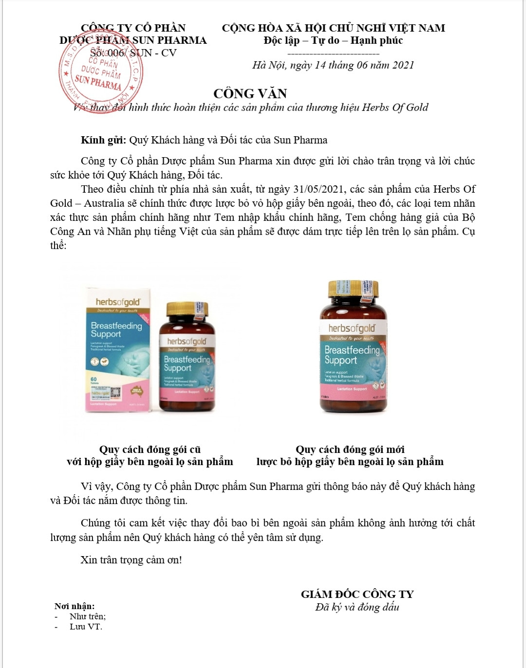 Thay đổi hình thức hoàn thiện các sản phẩm của thương hiệu Herb Of Gold